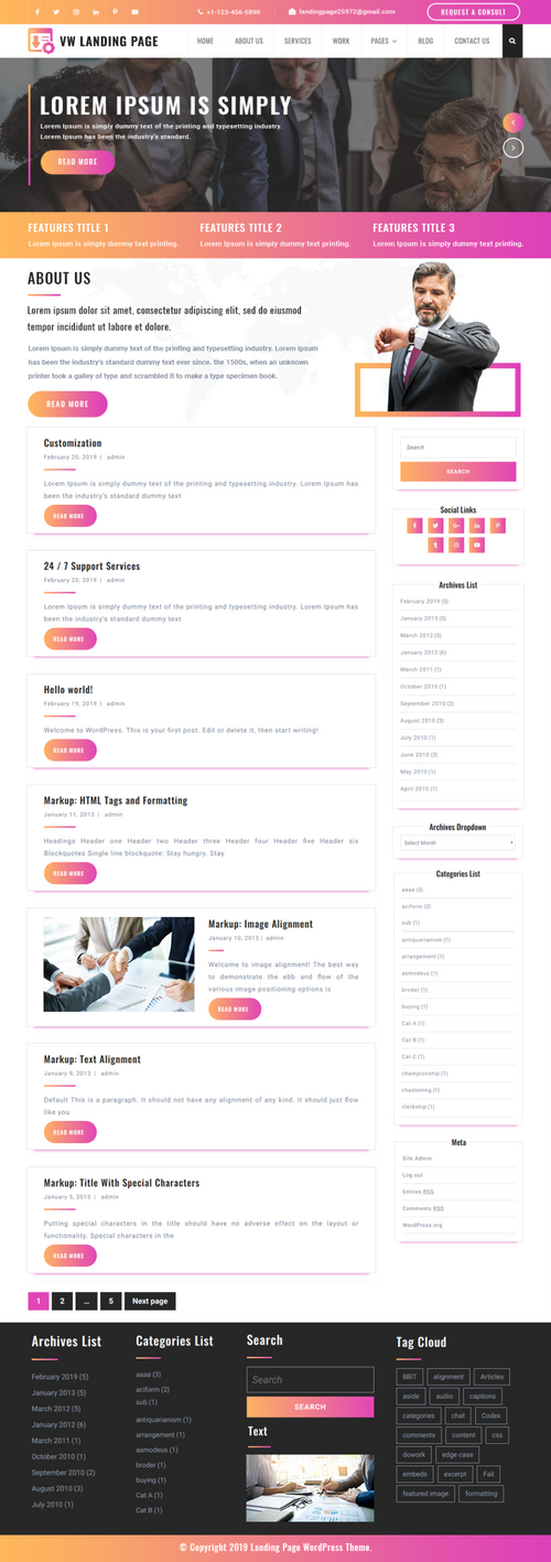 WordPress Landing Page Theme