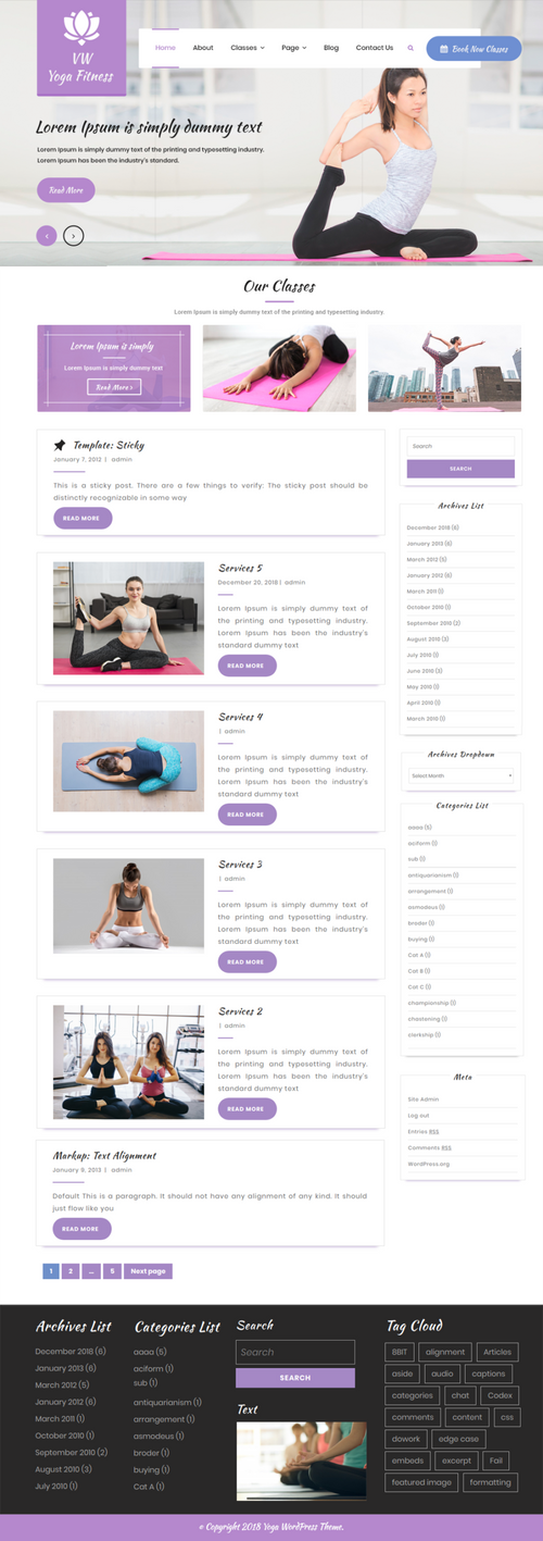 Yoga WordPress Theme